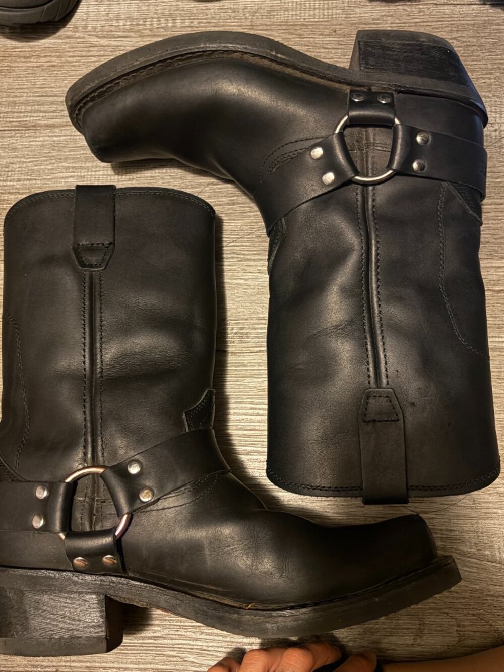 durango black riding boots leather silver details size 8.5 womens 7 mens